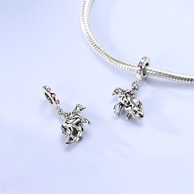 Amarante Jewelry Romantic Horse & Rider Dangle Charm