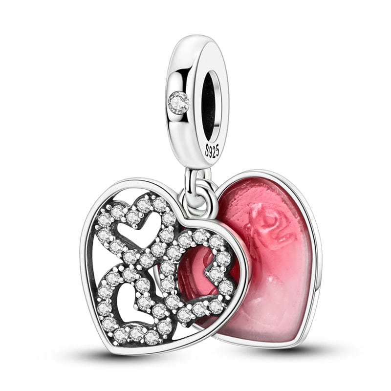 Amarante Jewelry Romantic Rose Heart Charm
