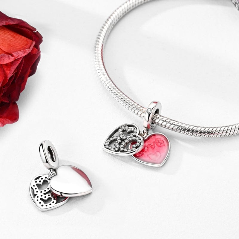 Amarante Jewelry Romantic Rose Heart Charm