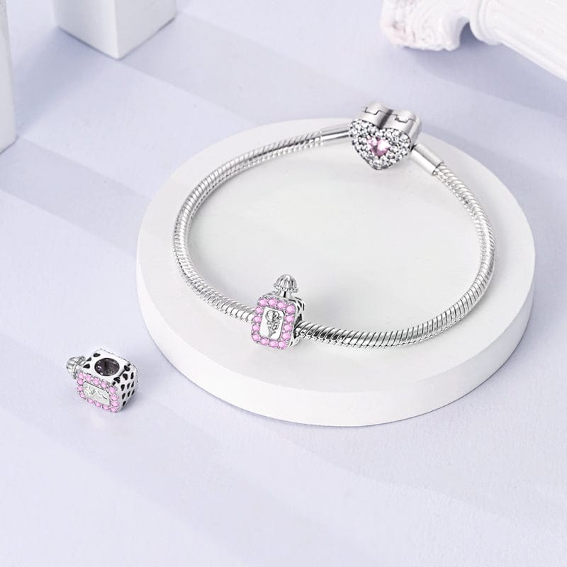 Amarante Jewelry Rose & Crystal Perfume Bottle Charm
