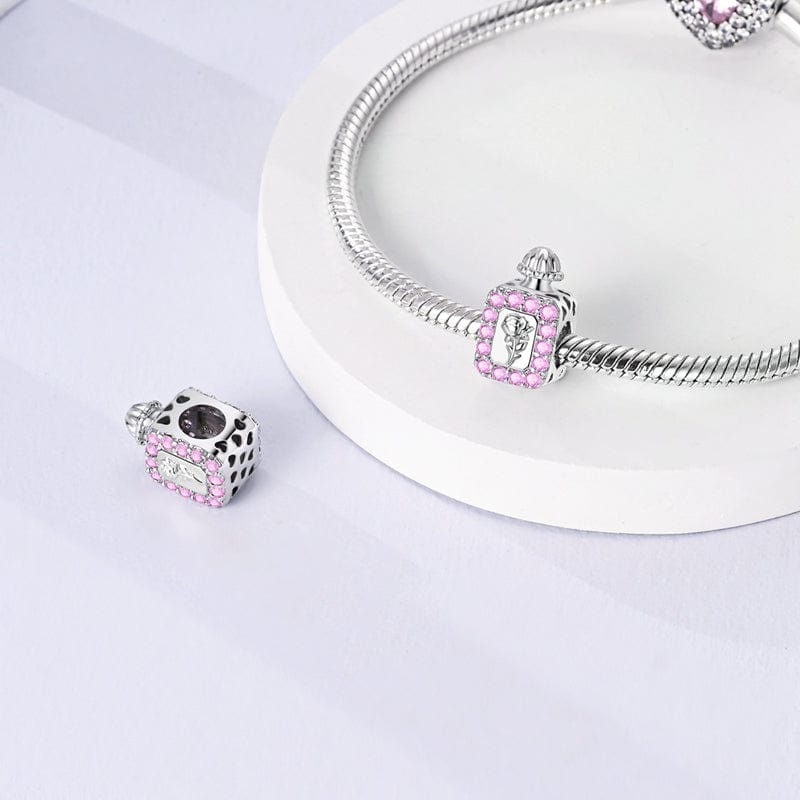 Amarante Jewelry Rose & Crystal Perfume Bottle Charm
