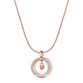 Amarante Jewelry Rose Gold Double Circle Necklace with Heart