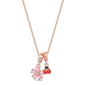 Amarante Jewelry Rose Gold Flower & Ladybug Necklace