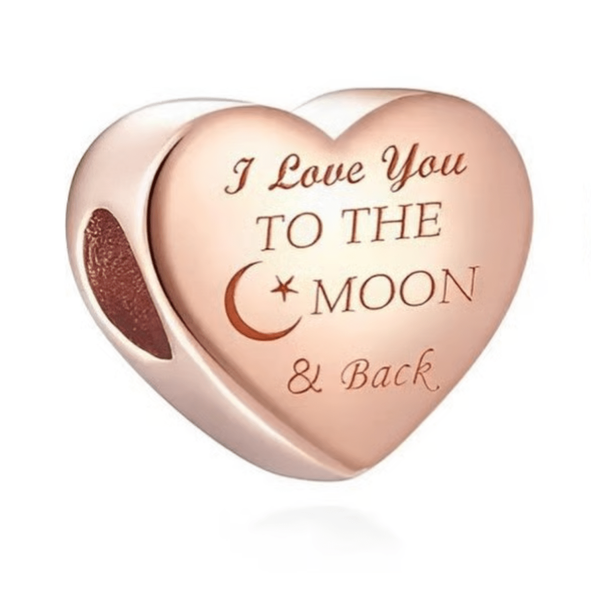 Amarante Jewelry Rose Gold I Love You To The Moon and Back Charm