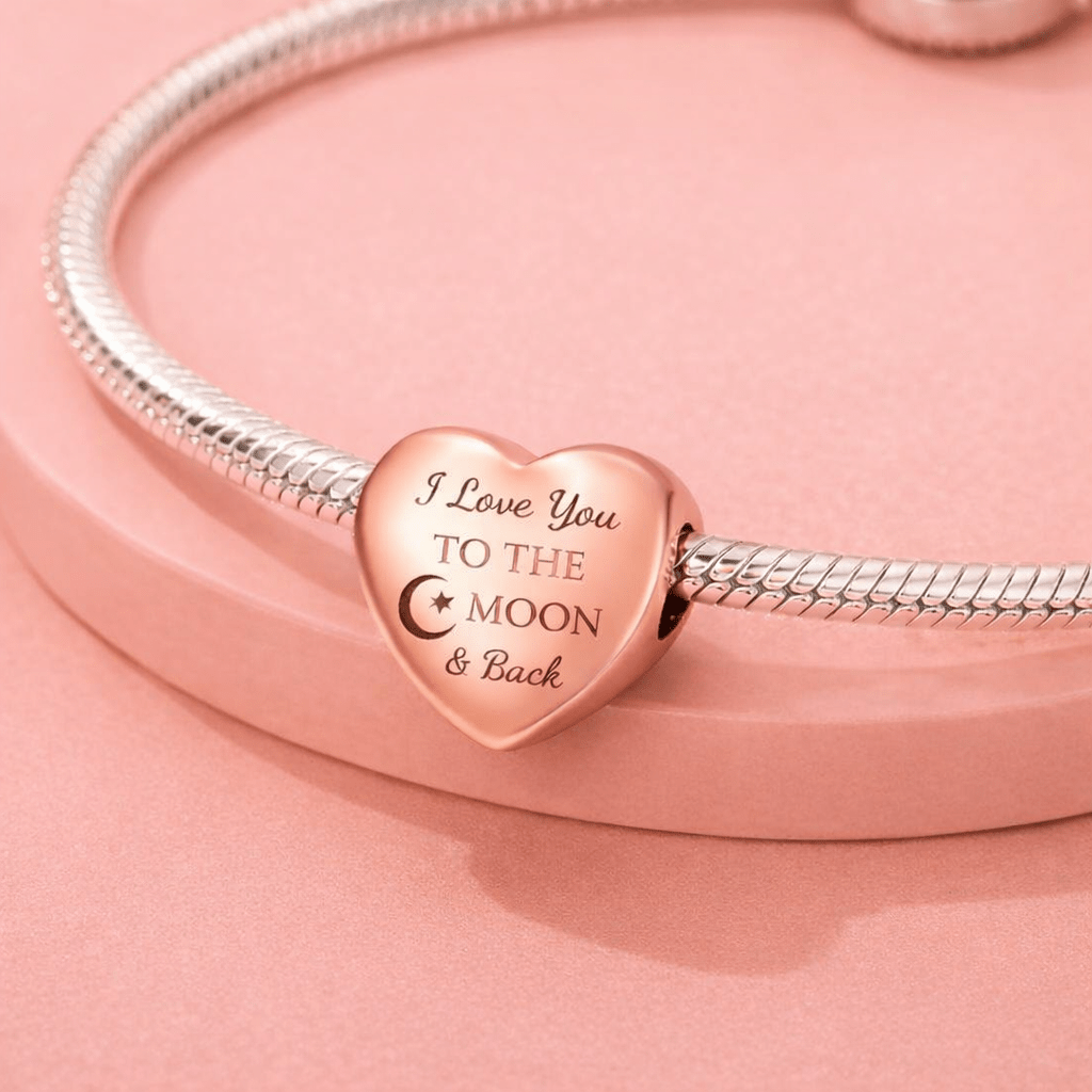 Amarante Jewelry Rose Gold I Love You To The Moon and Back Charm