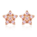 Amarante Jewelry Rose Gold Pink Daisy Stud Earrings