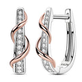 Amarante Jewelry Rose Gold & Silver Twisted Hoop Earrings