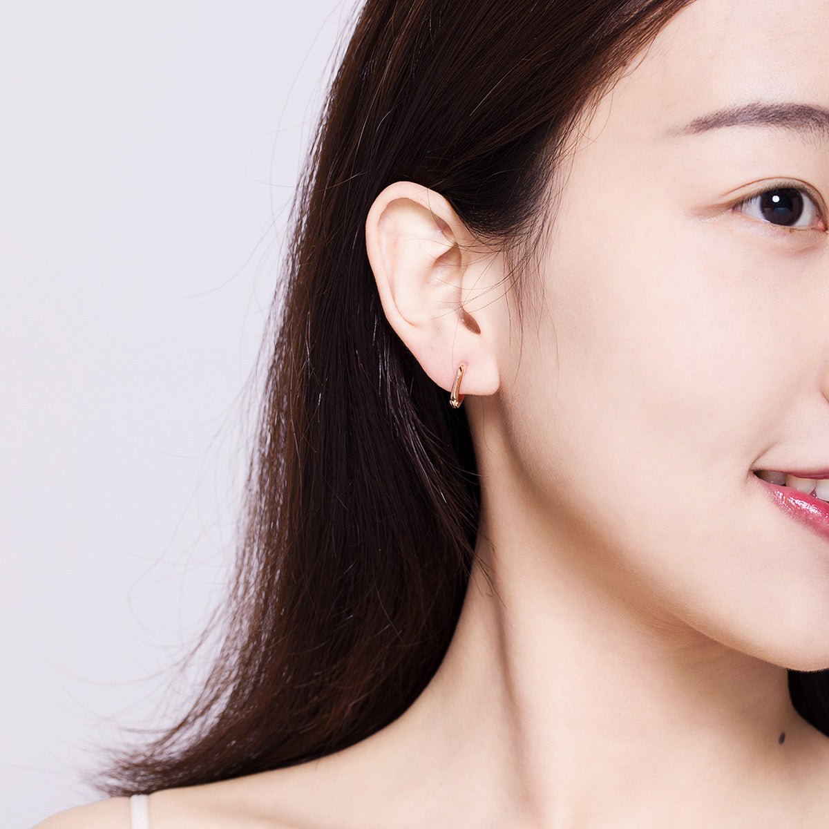 Amarante Jewelry Rose Gold Smooth Shine Hoop Earrings