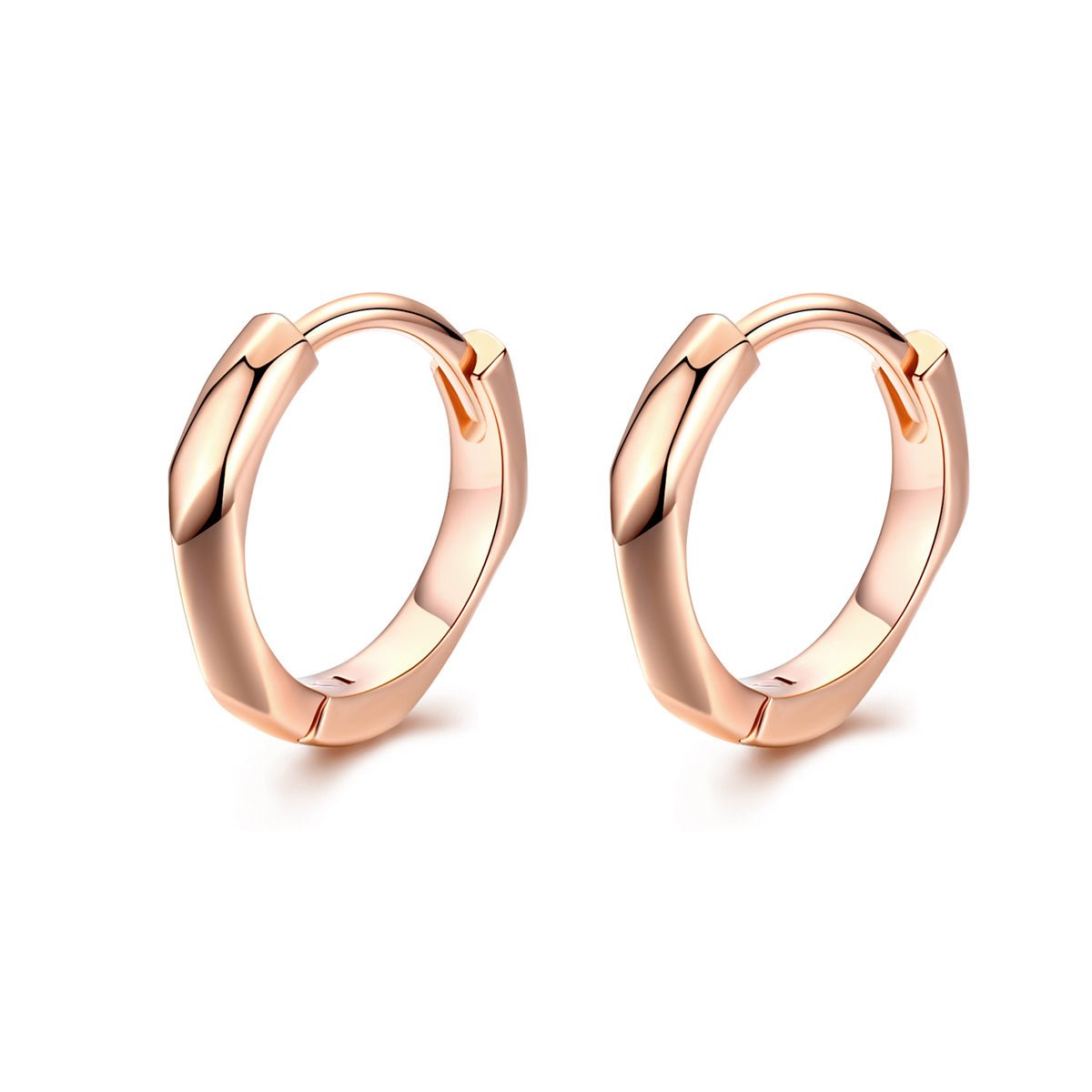 Amarante Jewelry Rose Gold Smooth Shine Hoop Earrings