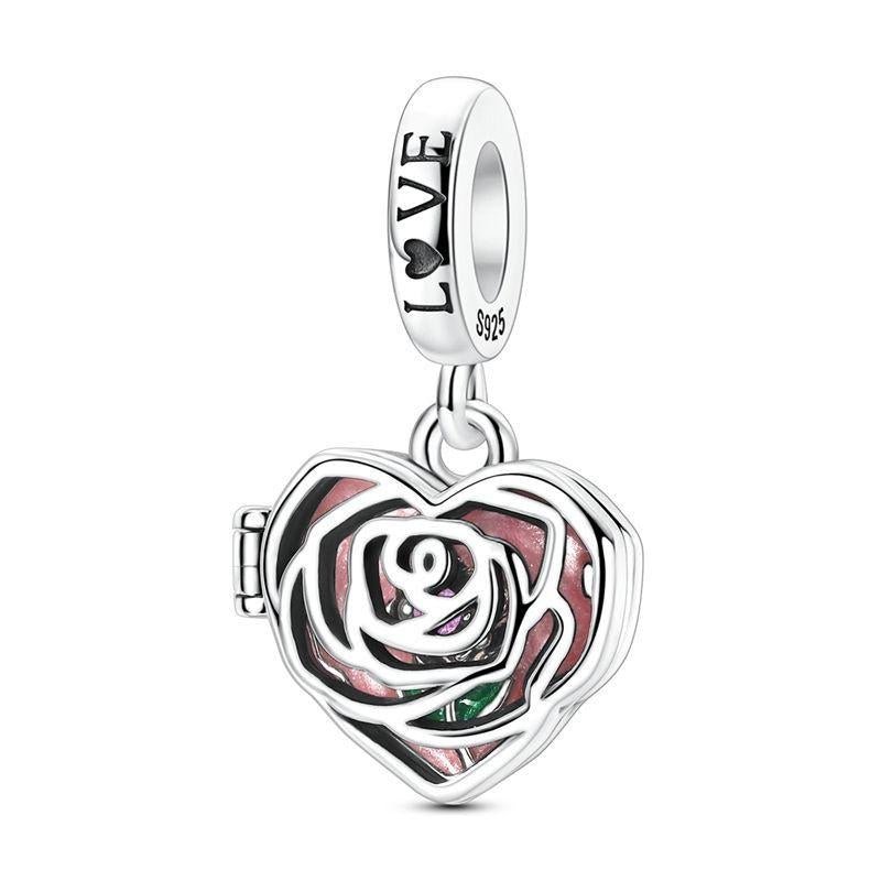 Amarante Jewelry Rose Heart Locket “I Love You More Than Anything” Dangle Charm