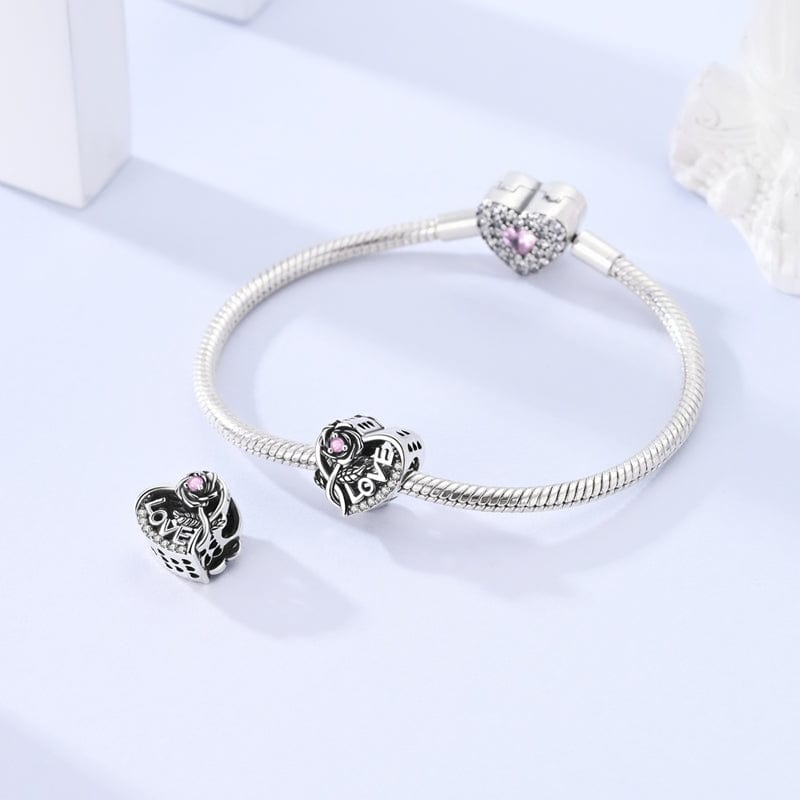 Amarante Jewelry Beaded Open Heart Charm