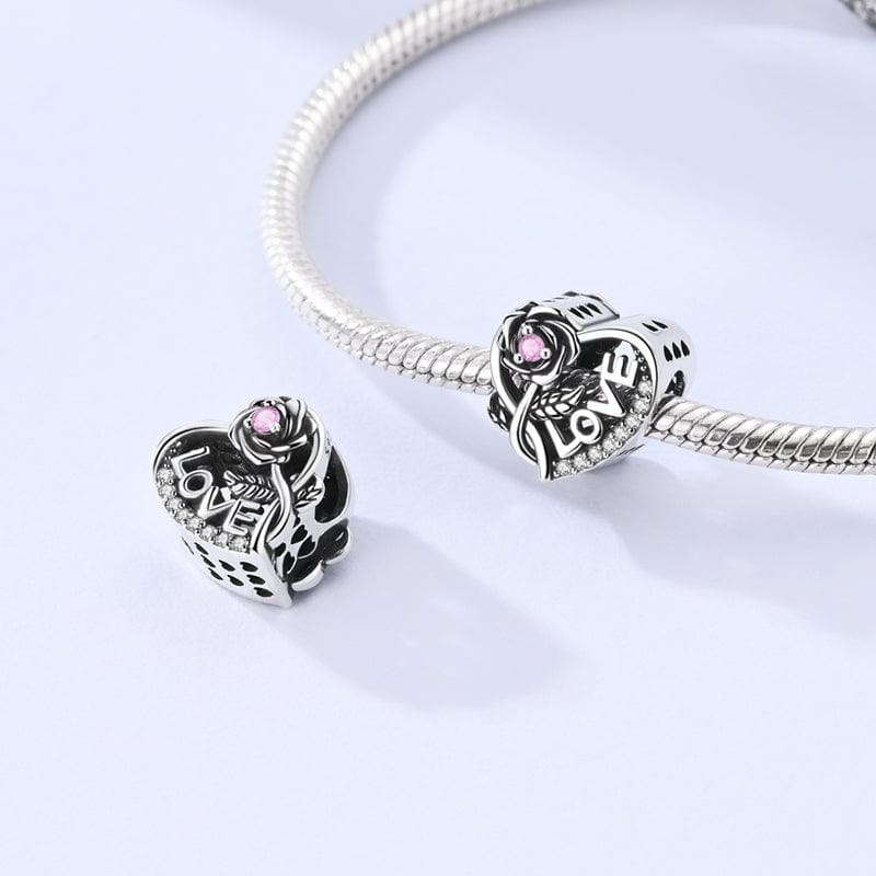 Amarante Jewelry Beaded Open Heart Charm
