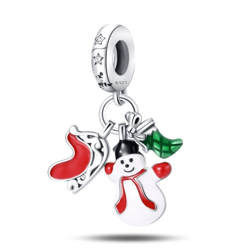 Amarante Jewelry Santa Sleigh, Snowman & Stocking Dangle Charm