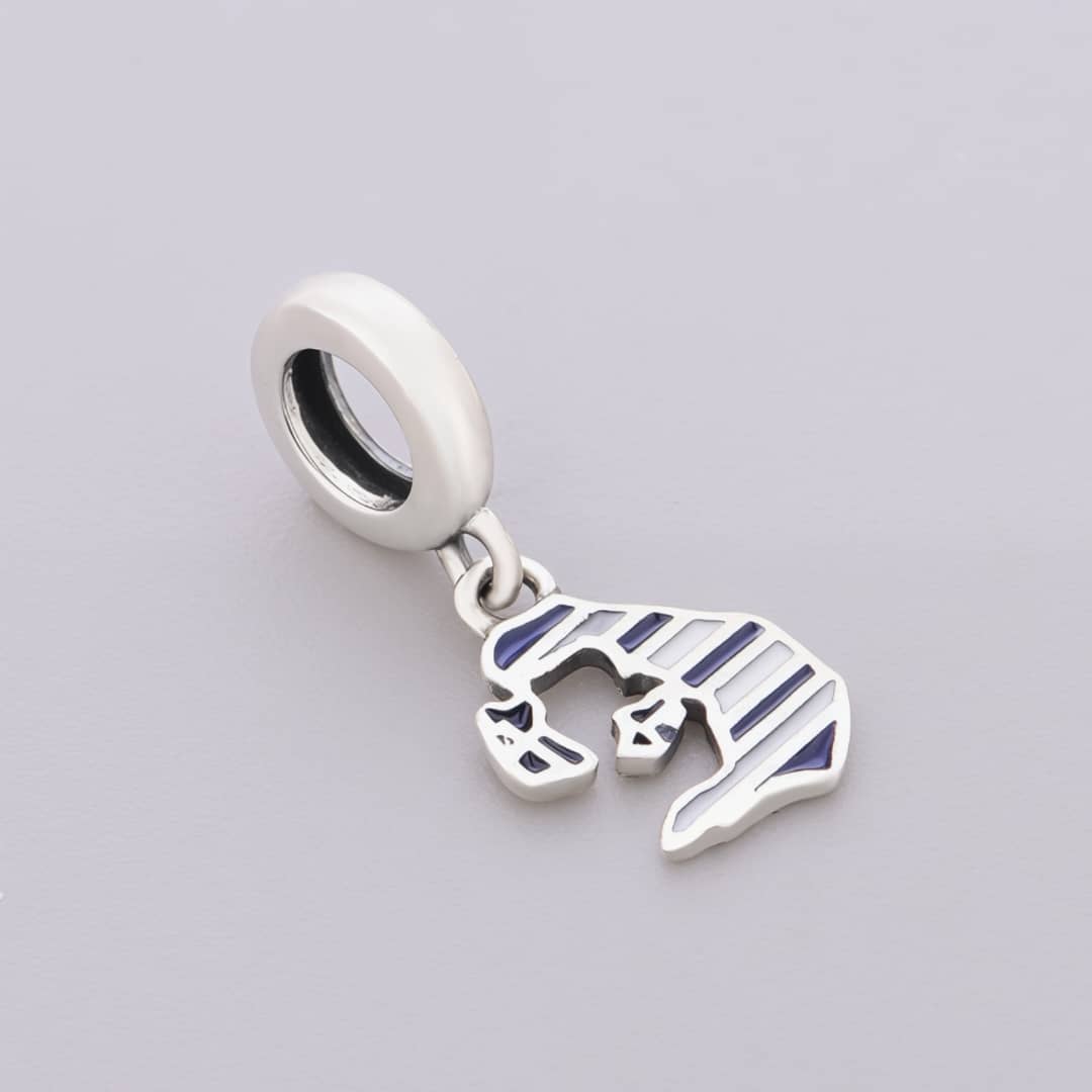 Amarante Jewelry Santorini Island Map Flag Dangle Charm
