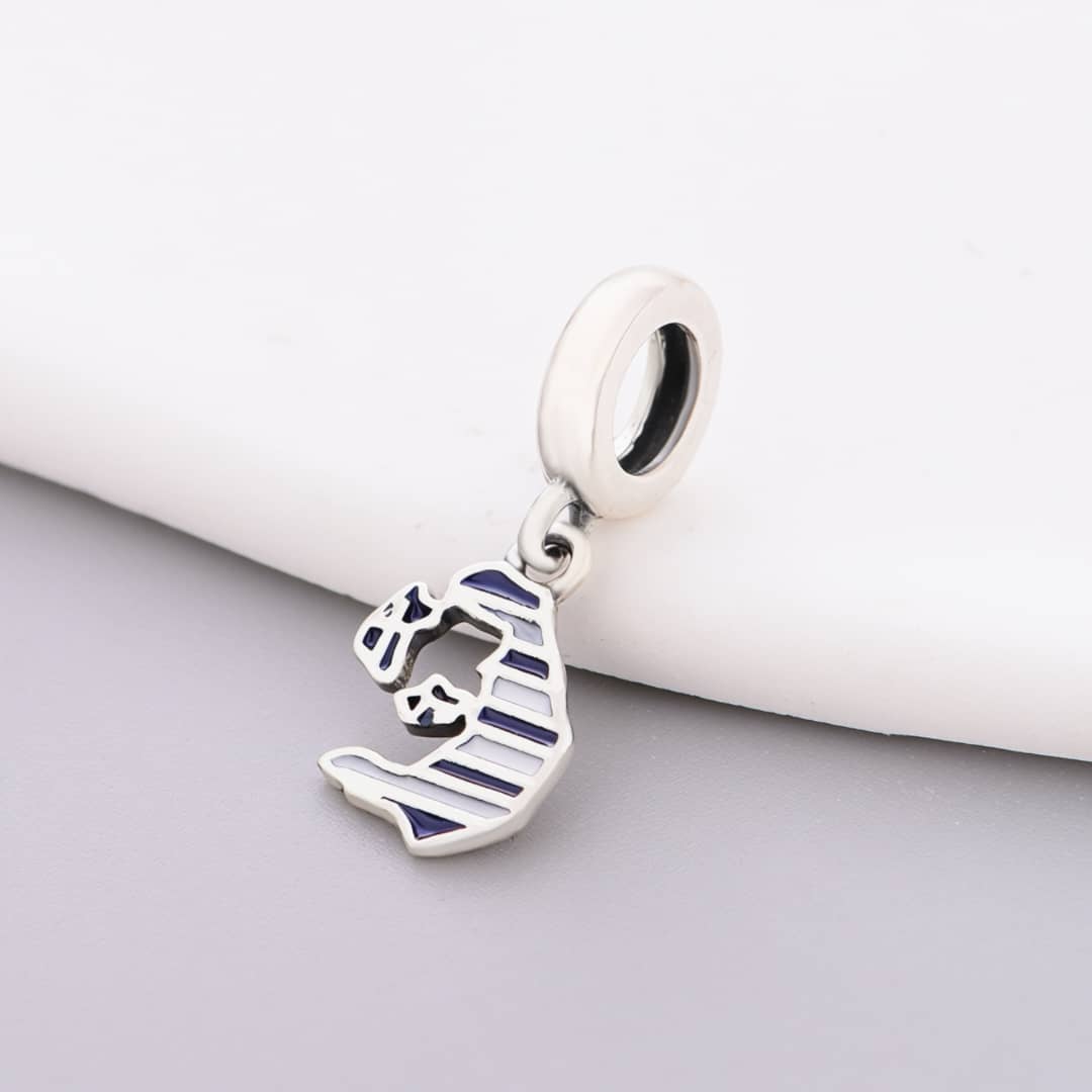 Amarante Jewelry Santorini Island Map Flag Dangle Charm