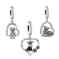 Amarante Jewelry Schnauzer Dog Heart Charm Trio