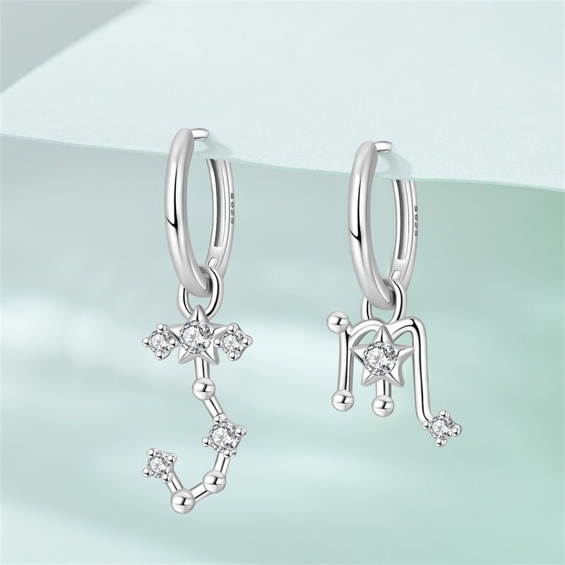 Amarante Jewelry Scorpio Constellation Zodiac Hoop Earrings