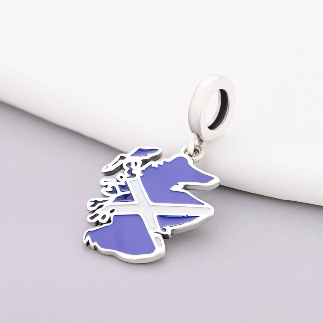 Amarante Jewelry Scotland Map Flag Dangle Charm