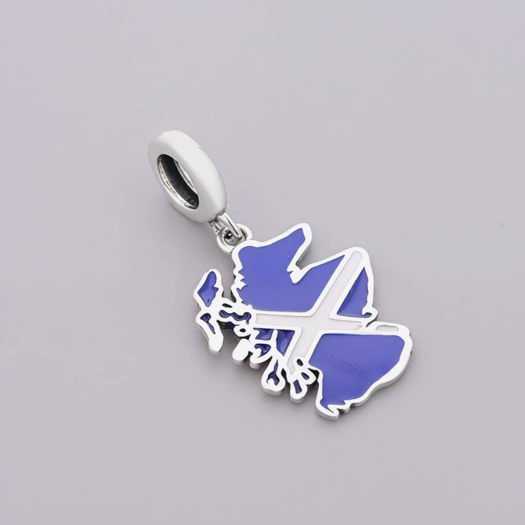 Amarante Jewelry Scotland Map Flag Dangle Charm