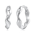 Amarante Jewelry Sculpted Silver Wave Hoop Earrings