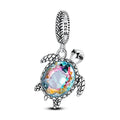 Amarante Jewelry Sea Turtle with Iridescent Crystal Dangle Charm