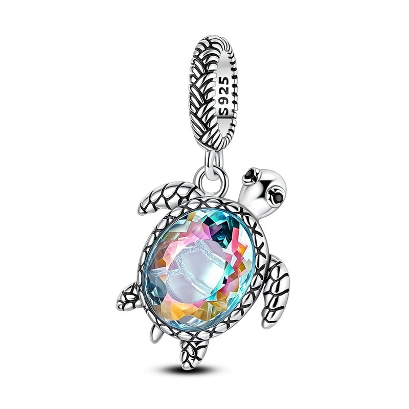 Amarante Jewelry Sea Turtle with Iridescent Crystal Dangle Charm