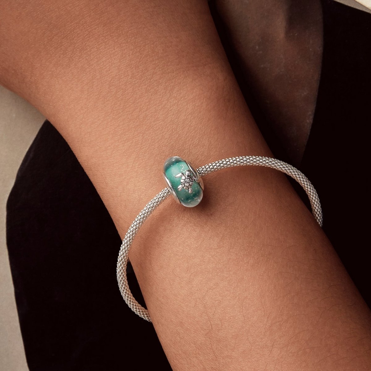 Amarante Jewelry Sea Turtle with Ocean Wave Murano Charm