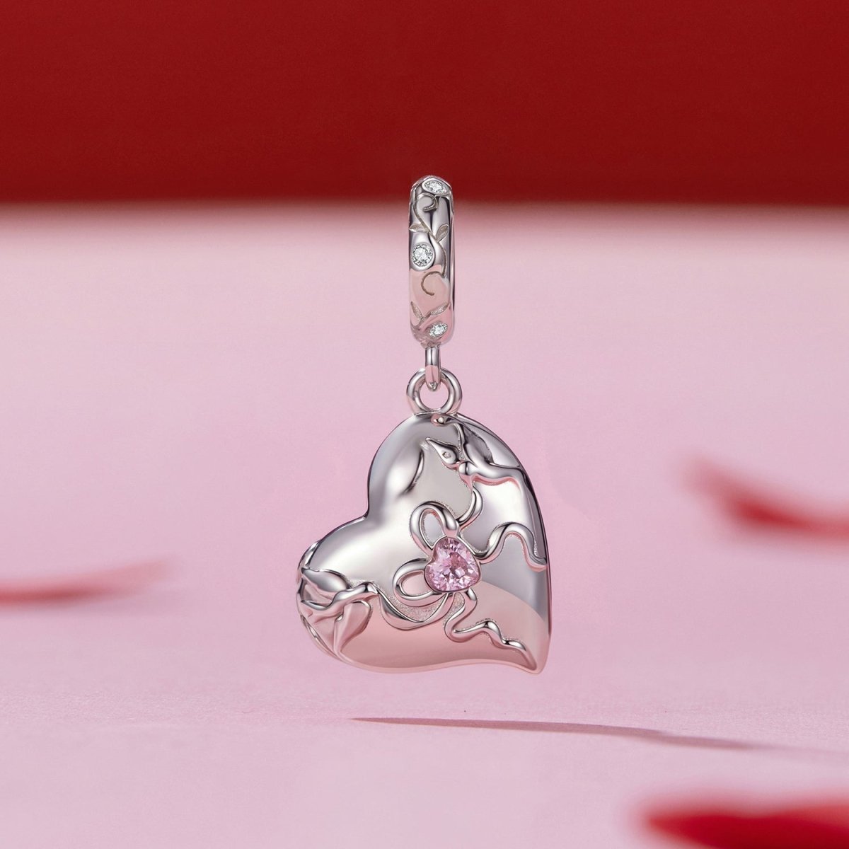 Amarante Jewelry Secret Pink Heart Locket Dangle Charm