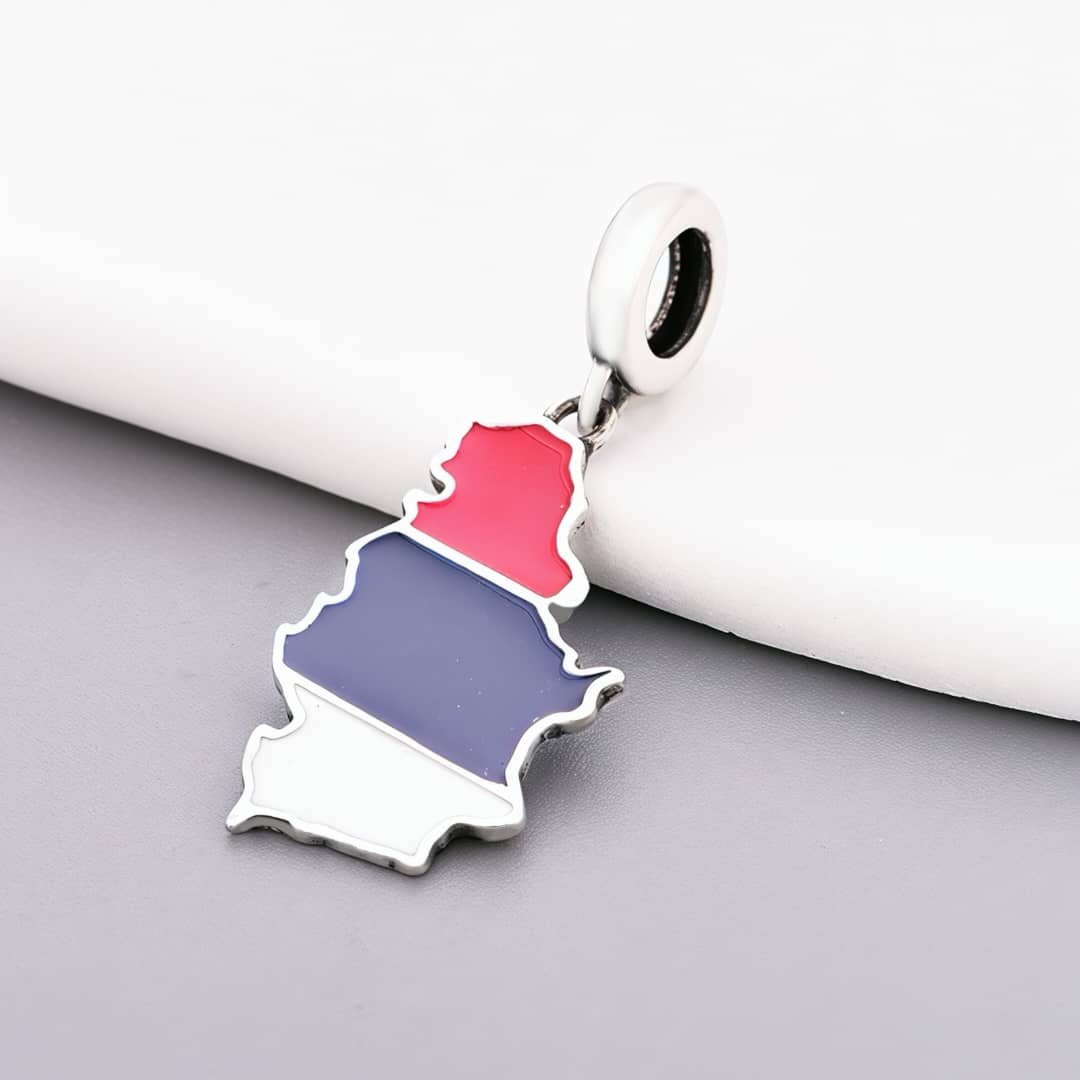 Amarante Jewelry Serbia Map Flag Dangle Charm