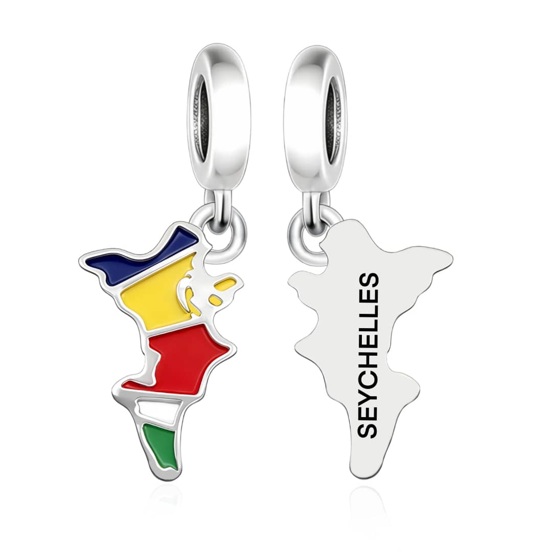 Amarante Jewelry Seychelles Map Flag Dangle Charm