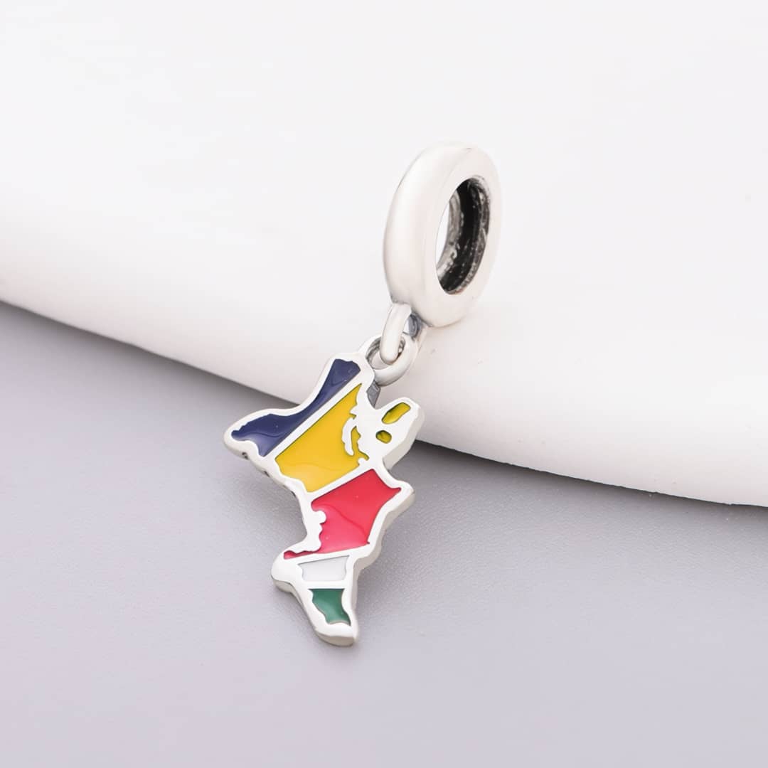 Amarante Jewelry Seychelles Map Flag Dangle Charm