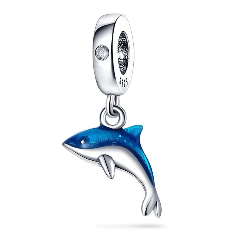 Amarante Jewelry Shimmering Blue Dolphin Dangle Charm