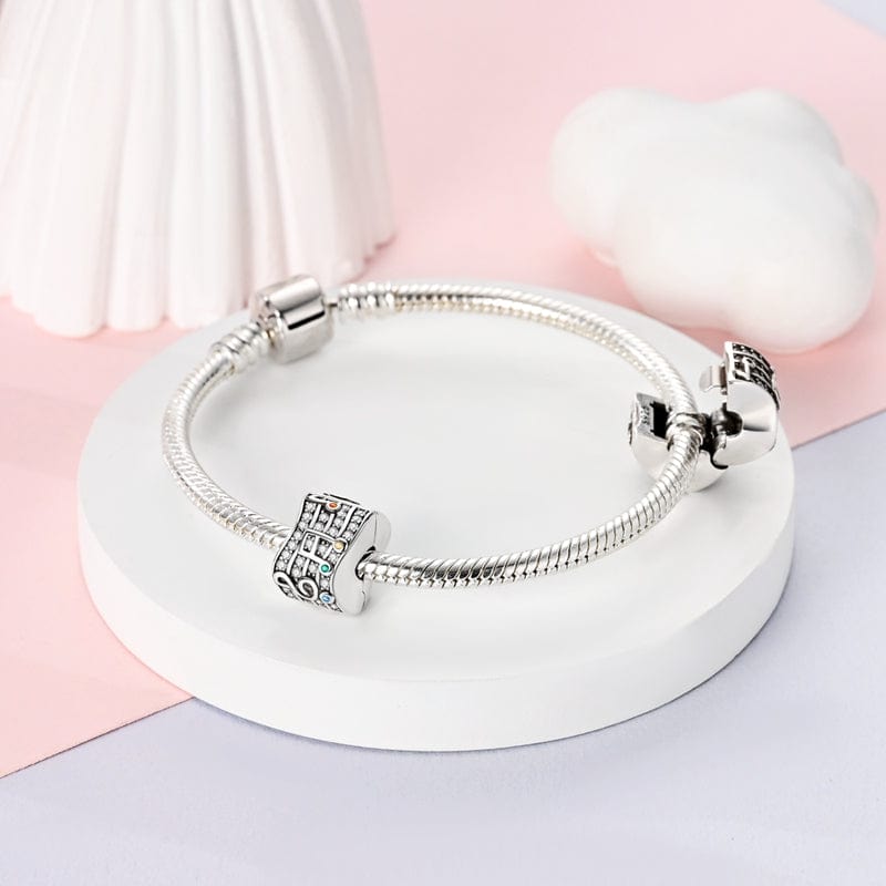 Amarante Jewelry Shimmering Music Staff & Notes Charm