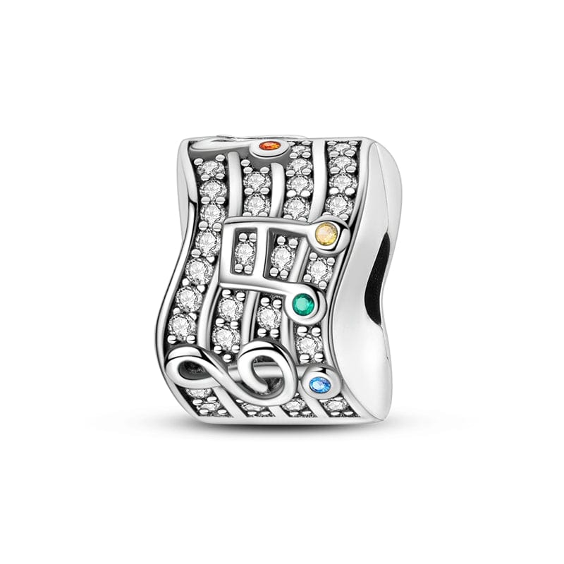 Amarante Jewelry Shimmering Music Staff & Notes Charm