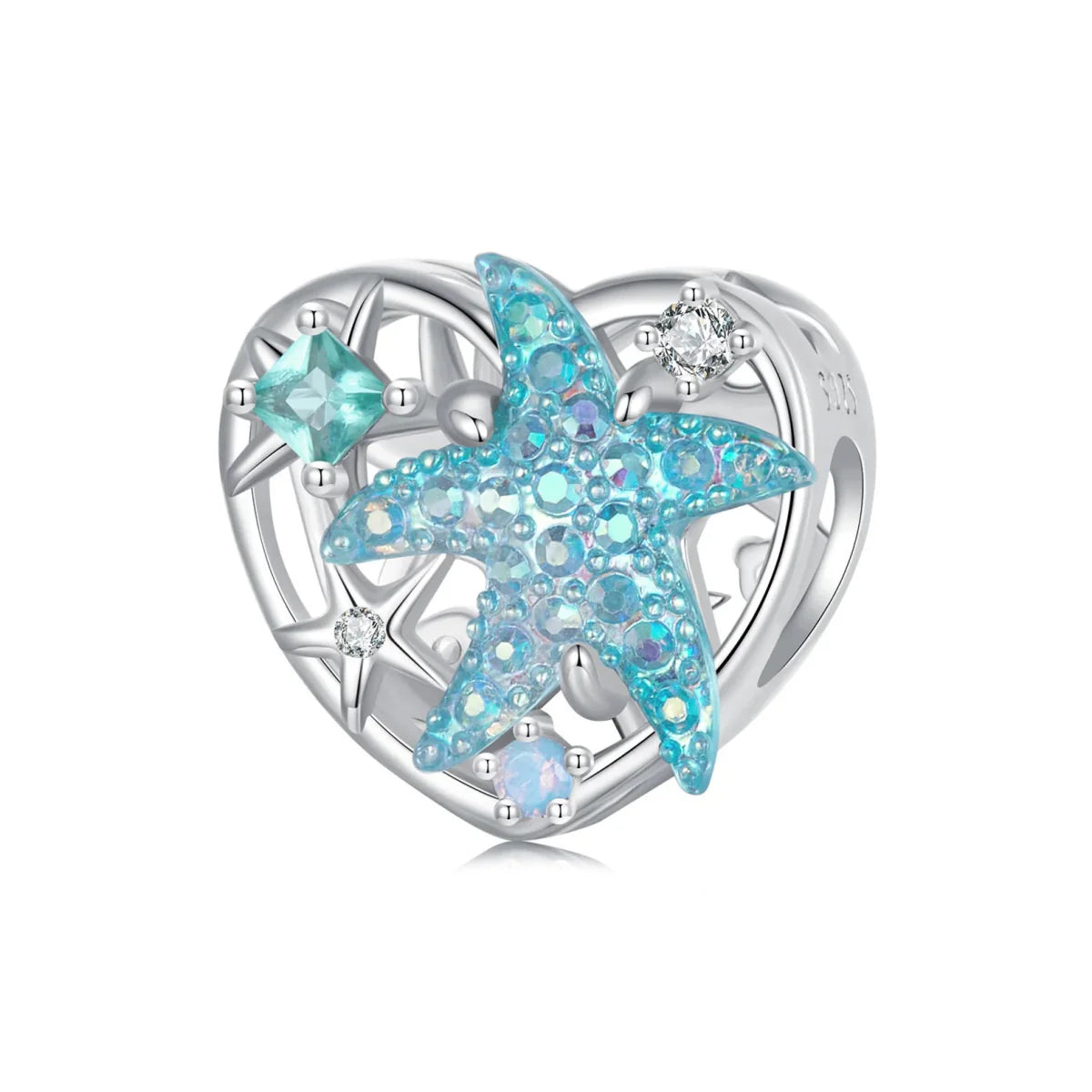 Amarante Jewelry Shimmering Starfish & Ocean Heart Charm