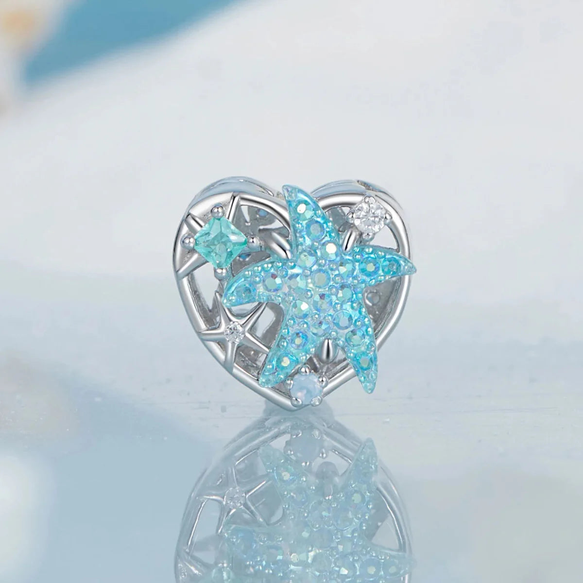 Amarante Jewelry Shimmering Starfish & Ocean Heart Charm