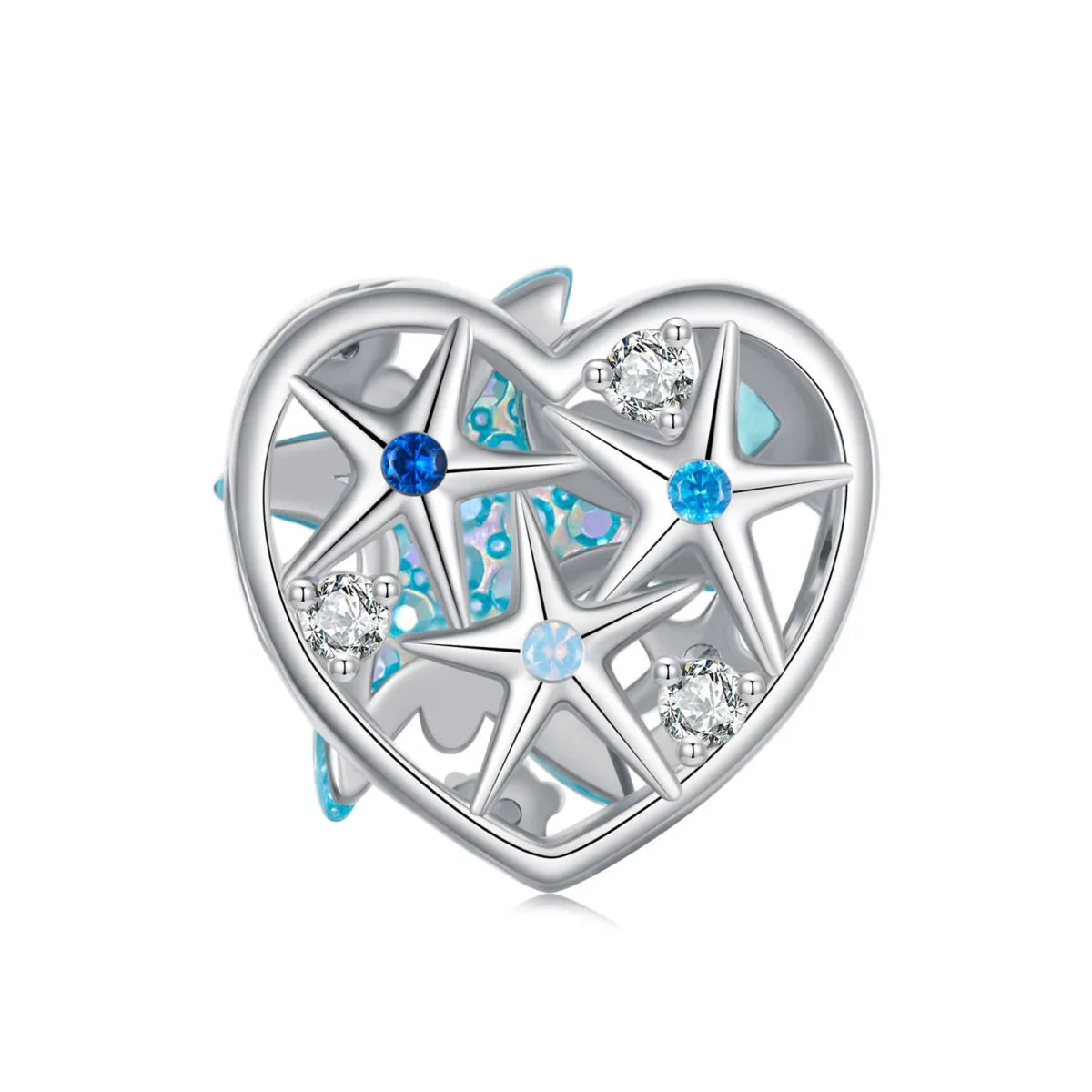 Amarante Jewelry Shimmering Starfish & Ocean Heart Charm