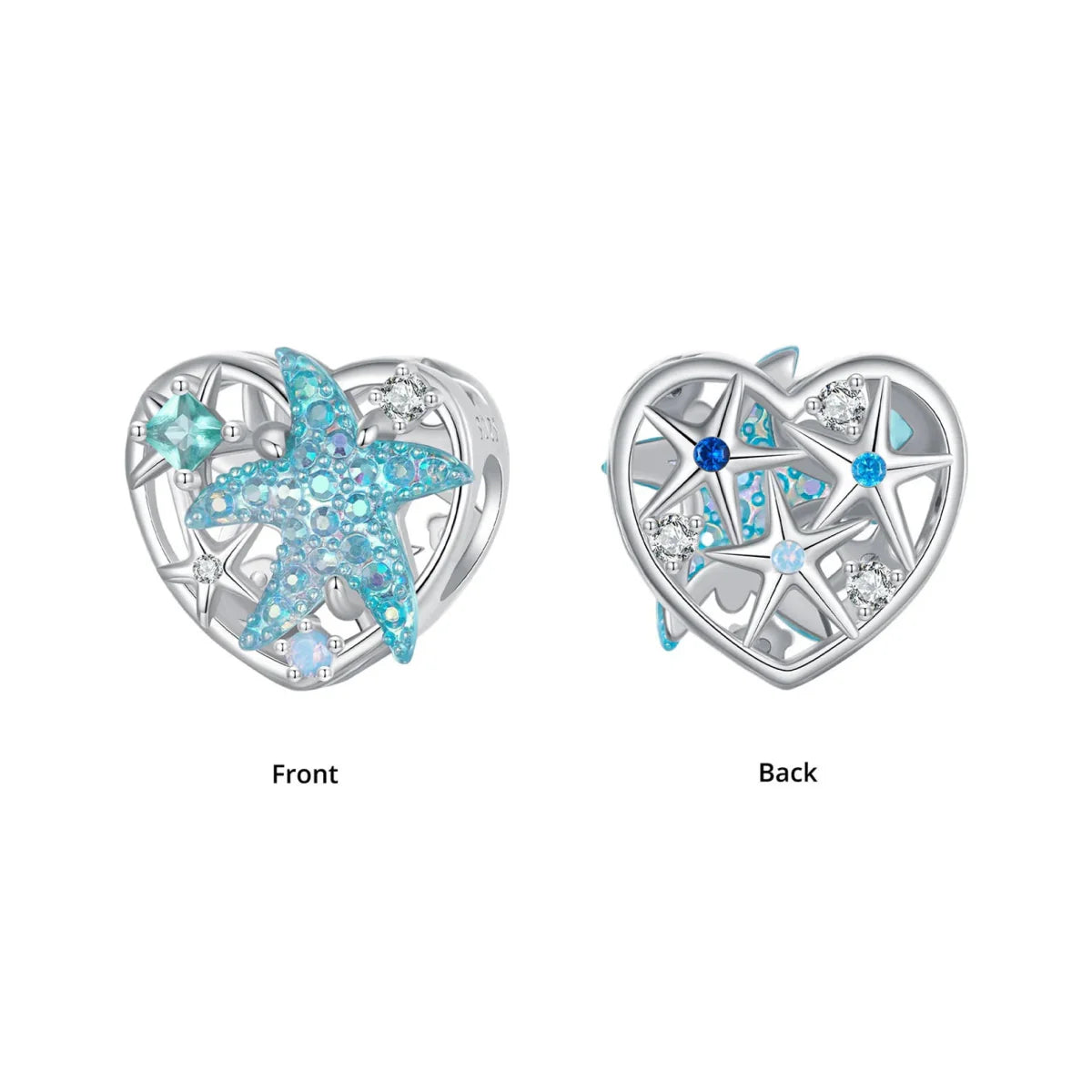 Amarante Jewelry Shimmering Starfish & Ocean Heart Charm