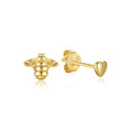 Amarante Jewelry Shine Bee & Heart Stud Earrings