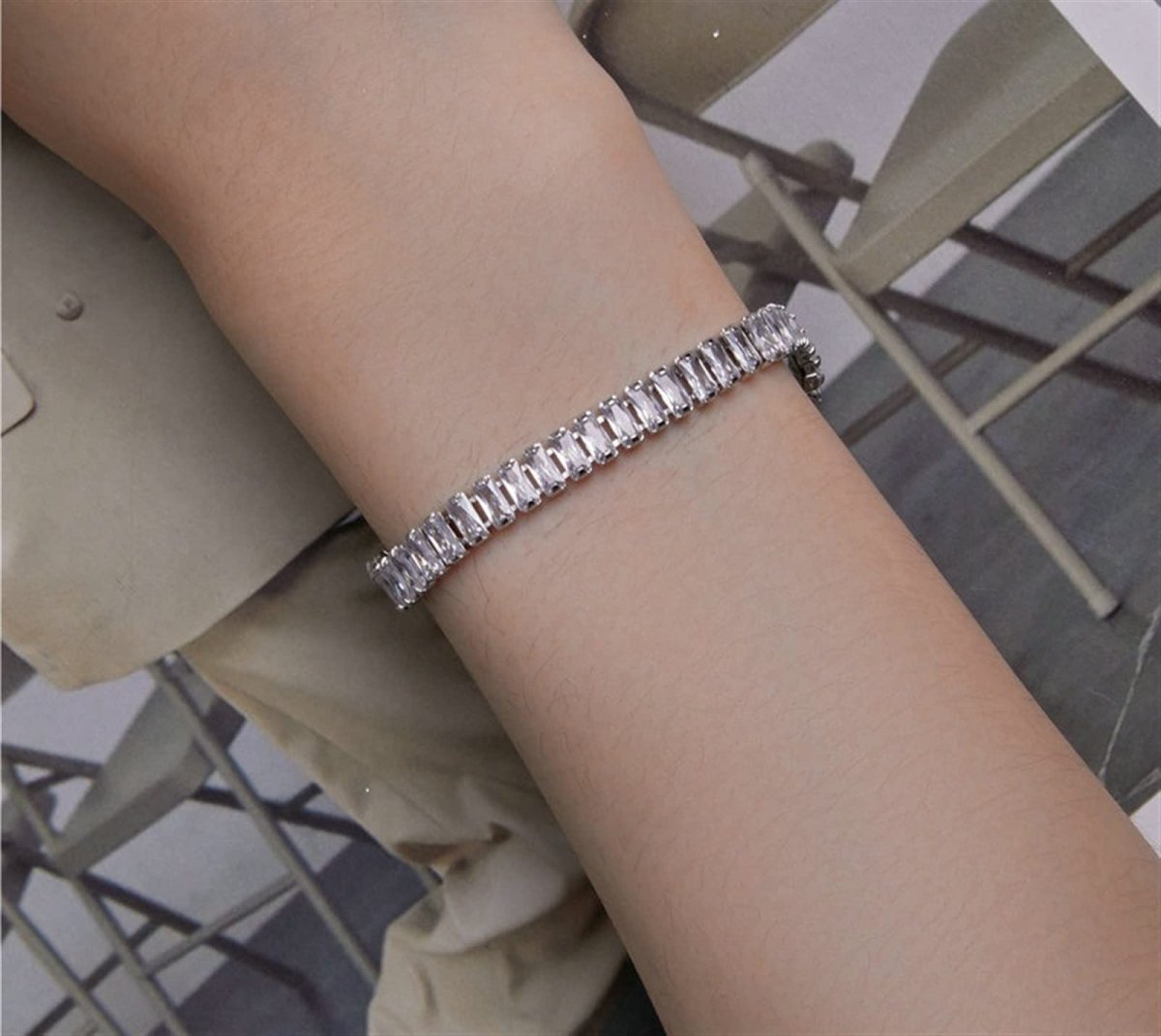 Amarante Jewelry Shining Crystal Tennis Bracelet