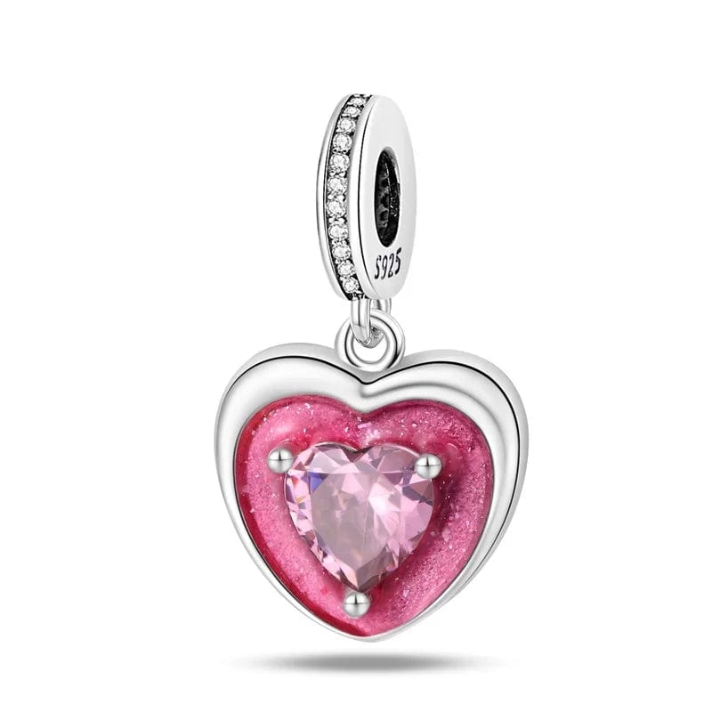 Amarante Jewelry Shining Pink Heart Charm