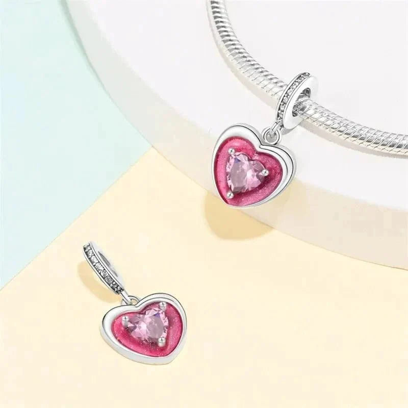 Amarante Jewelry Shining Pink Heart Charm