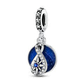 Amarante Jewelry Shooting Star Galaxy & Love You Inscription Double Dangle Charm