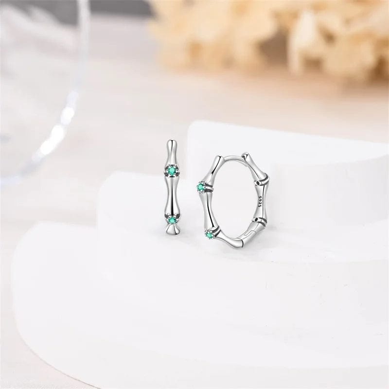 Amarante Jewelry Silver Bamboo Hoop Earrings