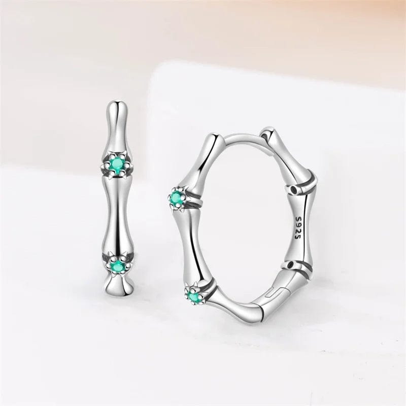 Amarante Jewelry Silver Bamboo Hoop Earrings