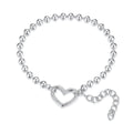 Amarante Jewelry Silver Heart Beaded Bracelet