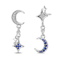 Amarante Jewelry Silver Moon & Star Dangle Earrings