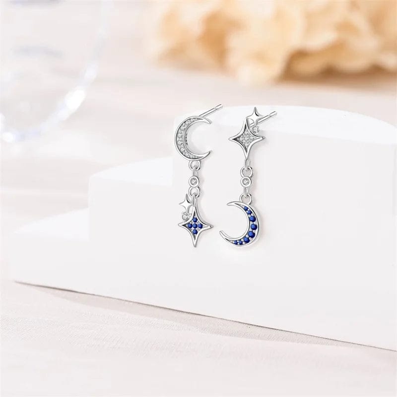 Amarante Jewelry Silver Moon & Star Dangle Earrings