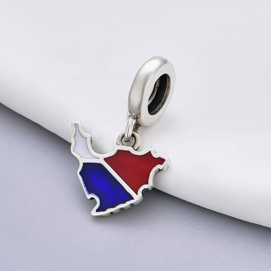 Amarante Jewelry Sint Maarten & Saint Martin Island Map Flag Dangle Charm