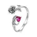 Amarante Jewelry Skeleton Hand & Rose Ring